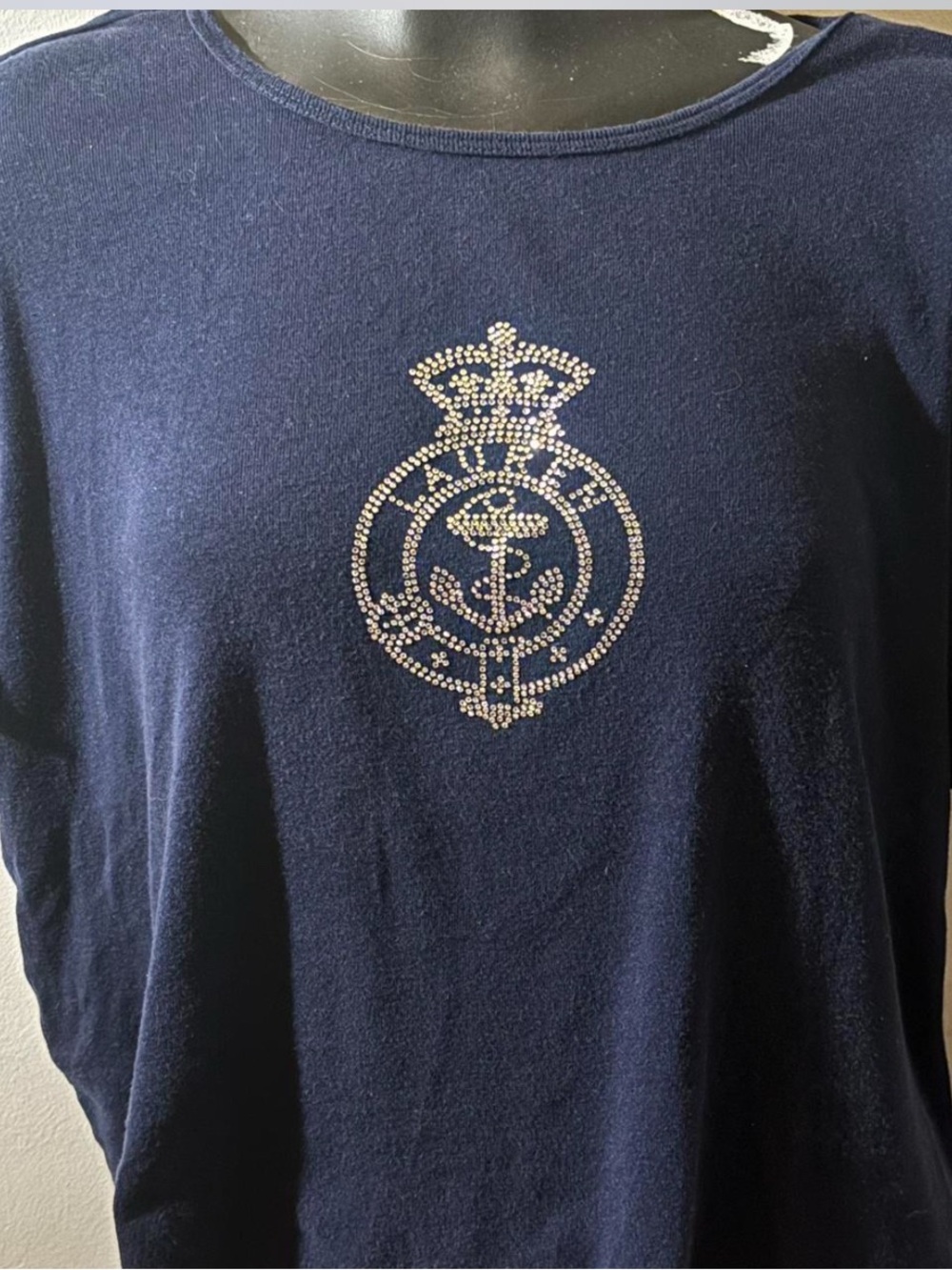 Ralph Lauren Navy Blue Label Tee with Green Tag